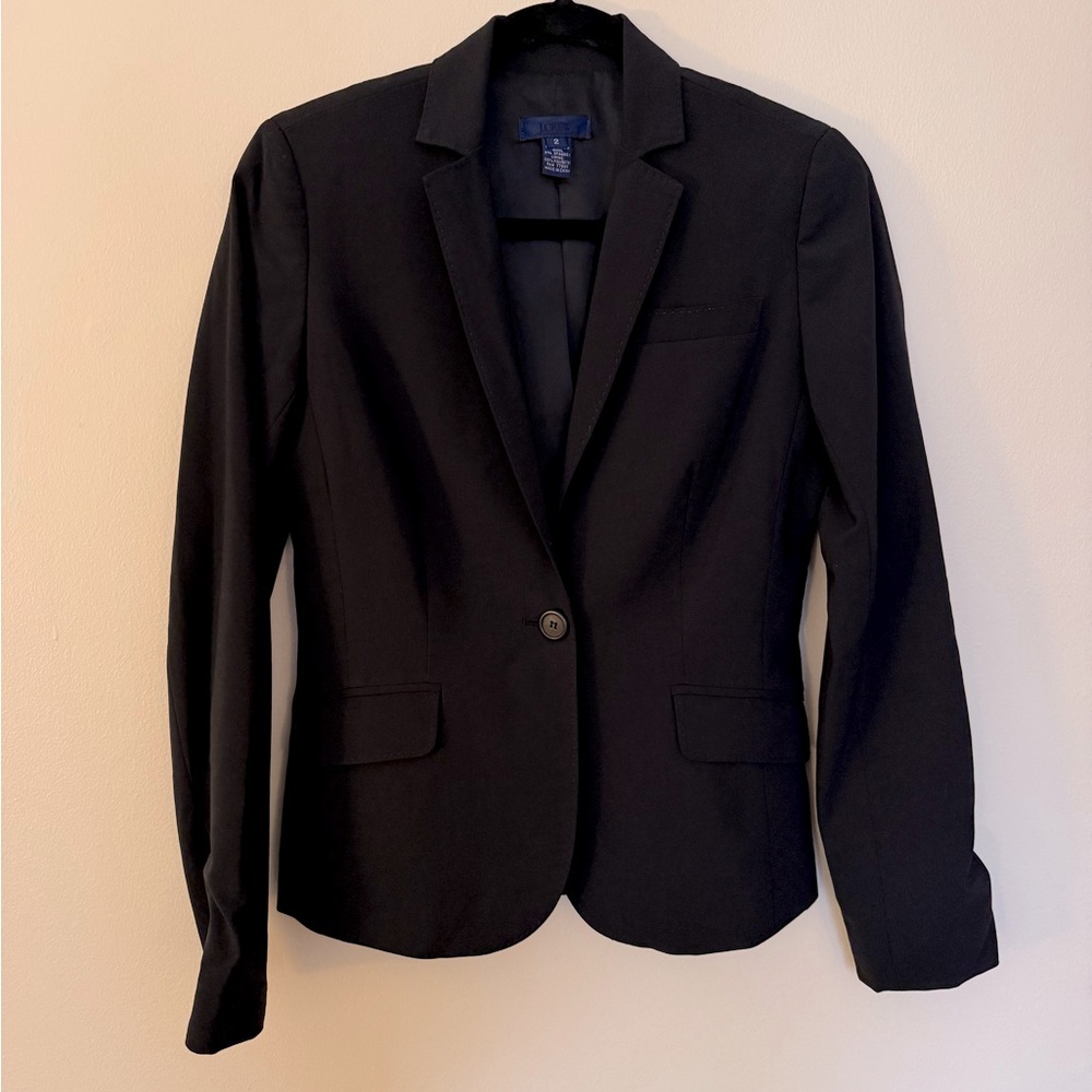 J. Crew Women's Black Lightweight Wool Blazer (Lined)